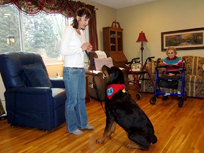 visit from a service dog